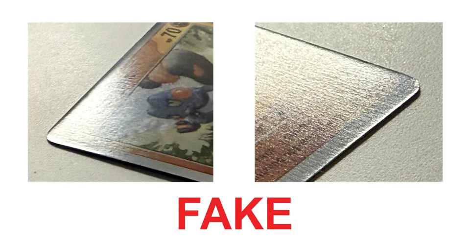 Fake card with raised edges